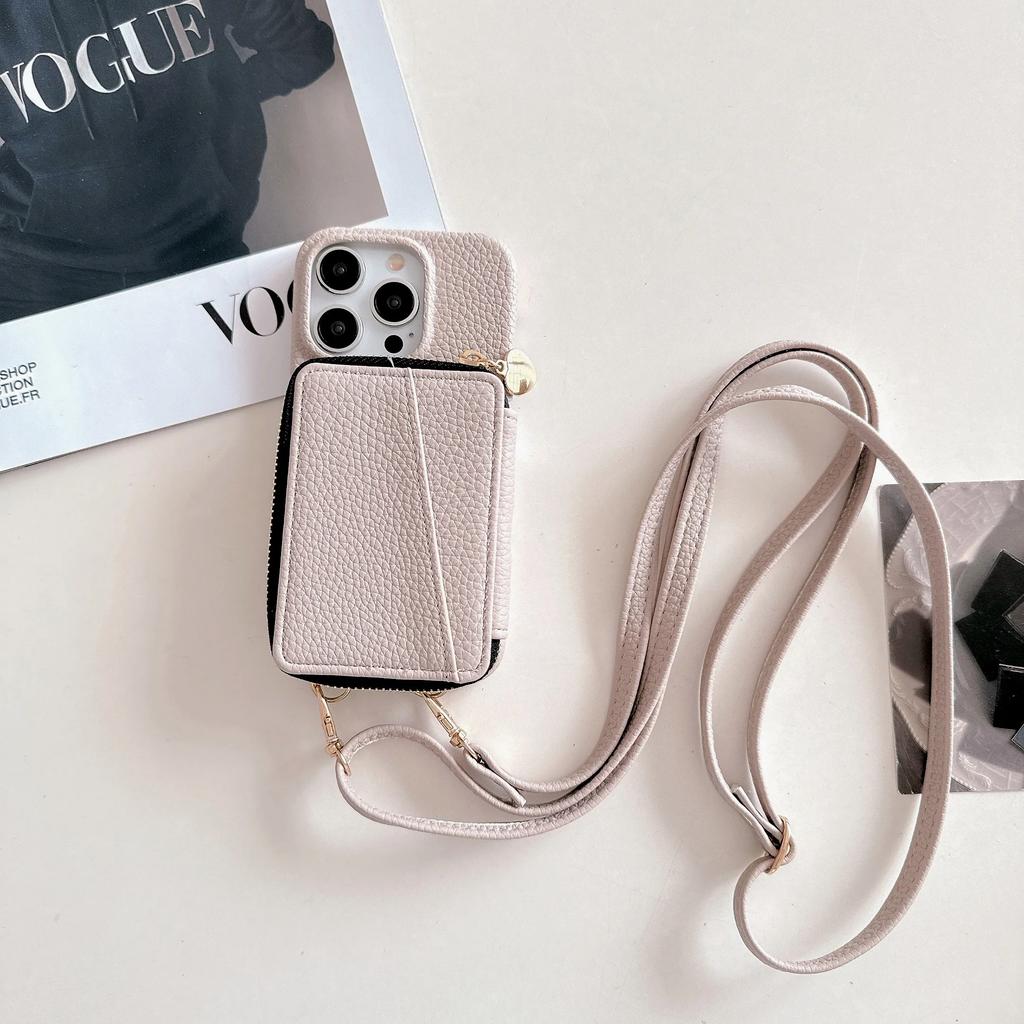 Leather Crossbody Wallet with Card Holder Phone Case for IPhone 15 14 Plus 13 Mini 12 11 Pro Max 7 SE Shell Shockproof Cover