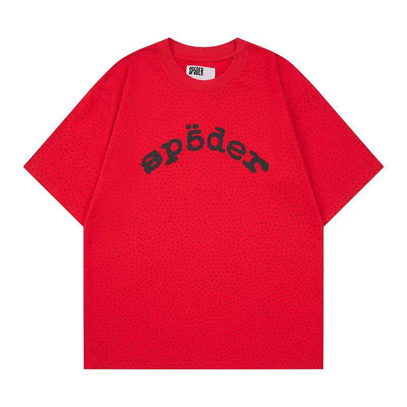 Unisex Streetwear Sparkly Rhinestone Letter Print Short Sleeve Tee Shorts Set Casual Outfit