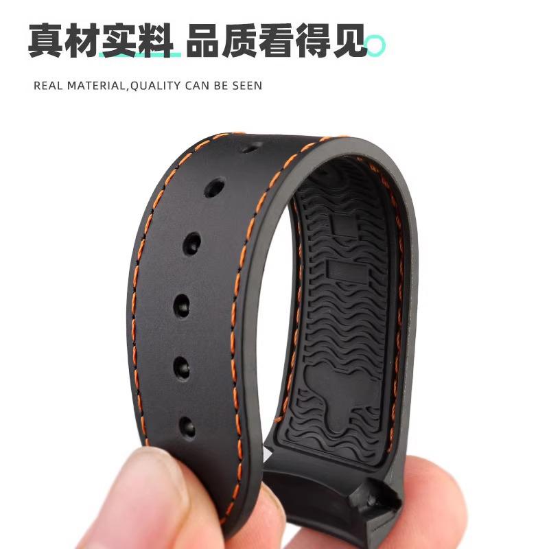 20 22mm For Hamilton Kaki Navy Frogman H777050 H778050 H77805335 Curved End Rubber Watch Band Strap Men Diving Silicone Bracelet