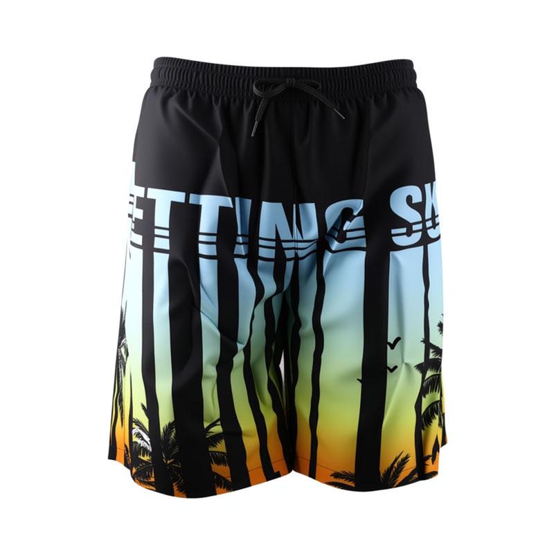 Li Ning Beach Shorts Men s Neon Blue Floral LNMB397-1 2XL