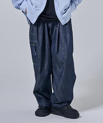 OTHERFITS Symmetry Balloon Cargo Denim Pants (Dark Blue)