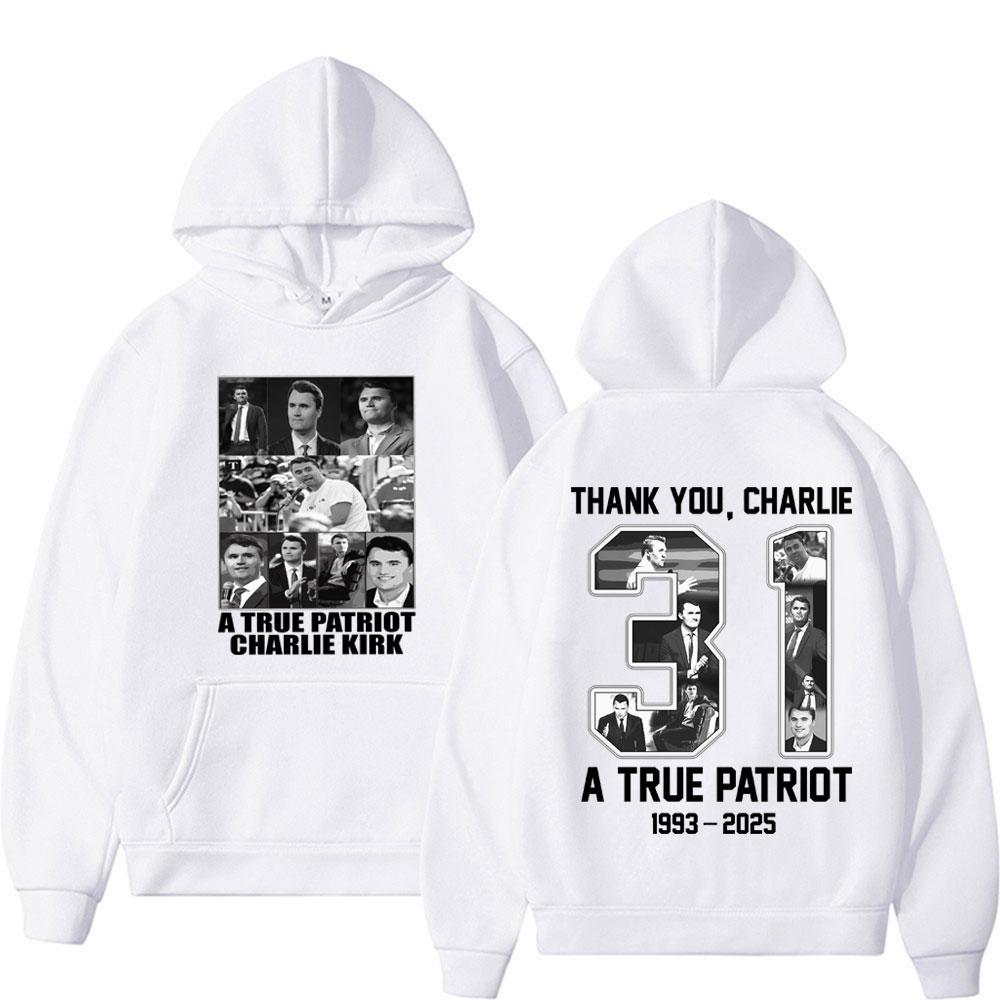 Für dich beten Charlie Hoodie Ein echter Patriot Charlie Kirk Bedrucktes Sweatshirt Herbst und Winter Herren- und Damenmode Pullover