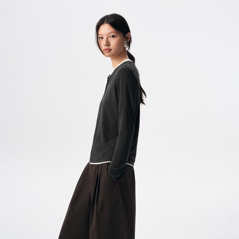 Broadcast Women's Faux Two-Piece Casual Loose Long-Sleeve T-Shirt BDS3YD3500G20