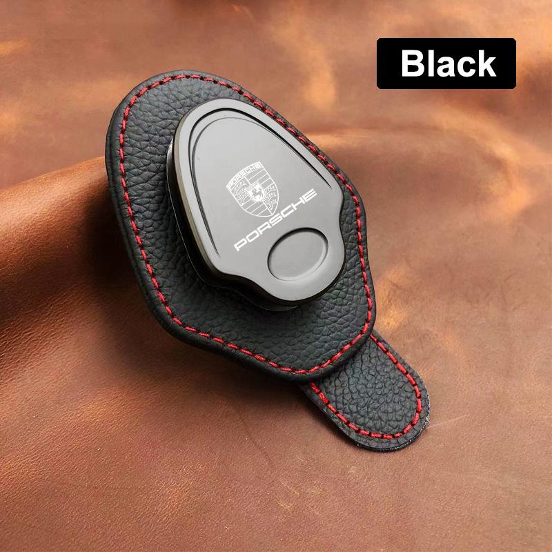 1 PZ Portapenne per Parasole Auto Fermacarte per Occhiali da Sole per Porsche Cayenne Panamera Macan 911 718 Taycan Boxster Cayman 918 Pajun