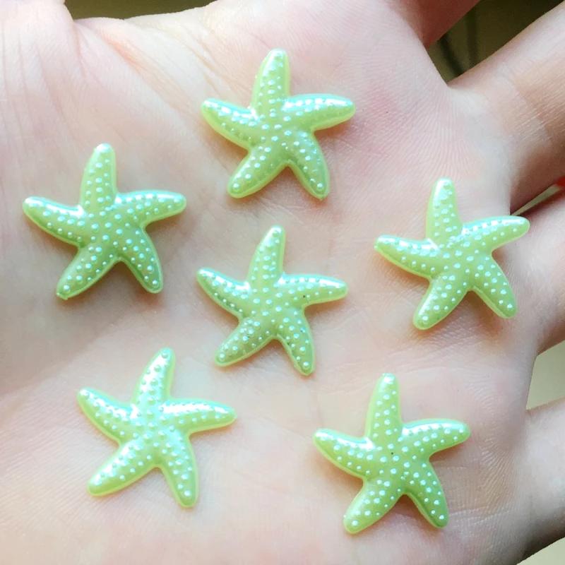 80pcs 18mm DIY Resin sky blue Flatback Starfish Star Mobile Phone Decoration wedding decoration A088