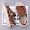 Fashion New Summer Anti-slip Wear-resistant Dual-purpose Beach Shoes for Men Solid Color Fashion Casual Solid Color Leather Sandals Man