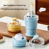 Portable Folding Ice Ball Cup 2 in 1 Silicone Ice Ball Maker Cup with Leak-resistant Lid & Straw for Travel Camping Cocktails