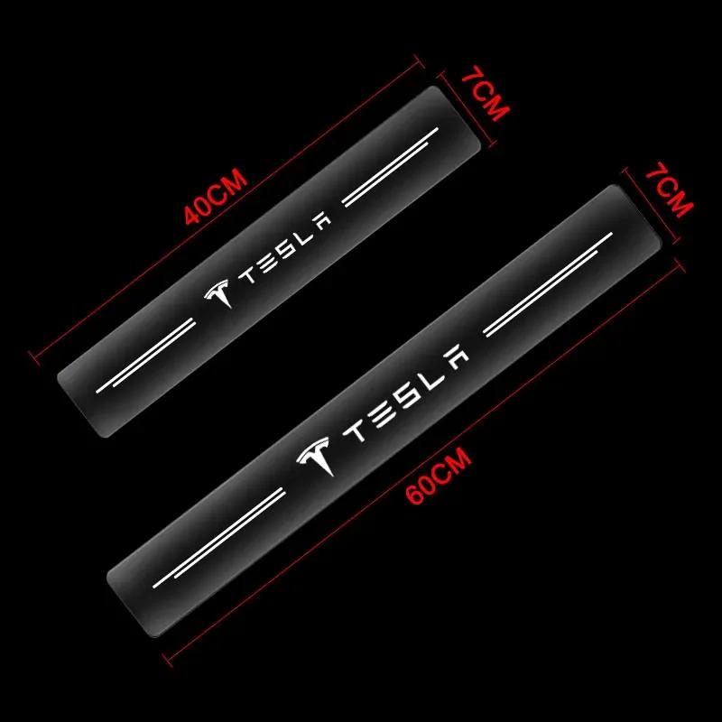 phbvg5 4PCS Car Threshold Protector Transparent Decorative Badge Sticker For Tesla Model 3 S X Y Style Tire Leakproof Auto Accessories