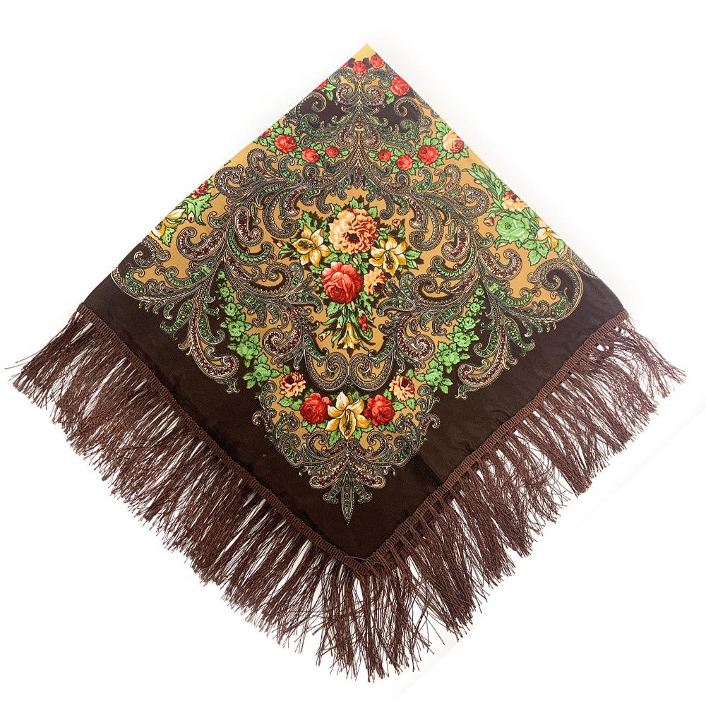 Damen Ethno-Print Warmer Schal Stola - Herbst/Winter Quadratisches Muslimisches Kopftuch