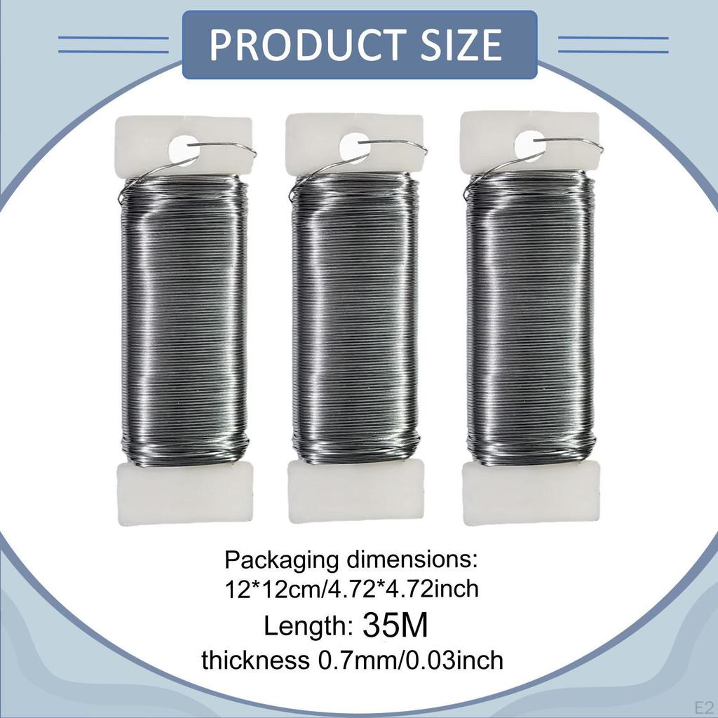 3 Pieces Floral Wire Flexible Paddle Wires Bendable Lightweight Wreath Craft 35M for Corsages,