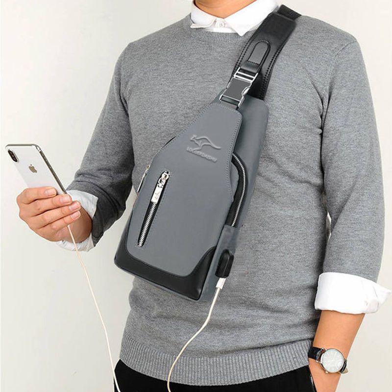 Men's Waterproof Oxford Cloth Crossbody Chest Bag - Korean Style, Trendy, Wear-Resistant, Single Shoulder Bag