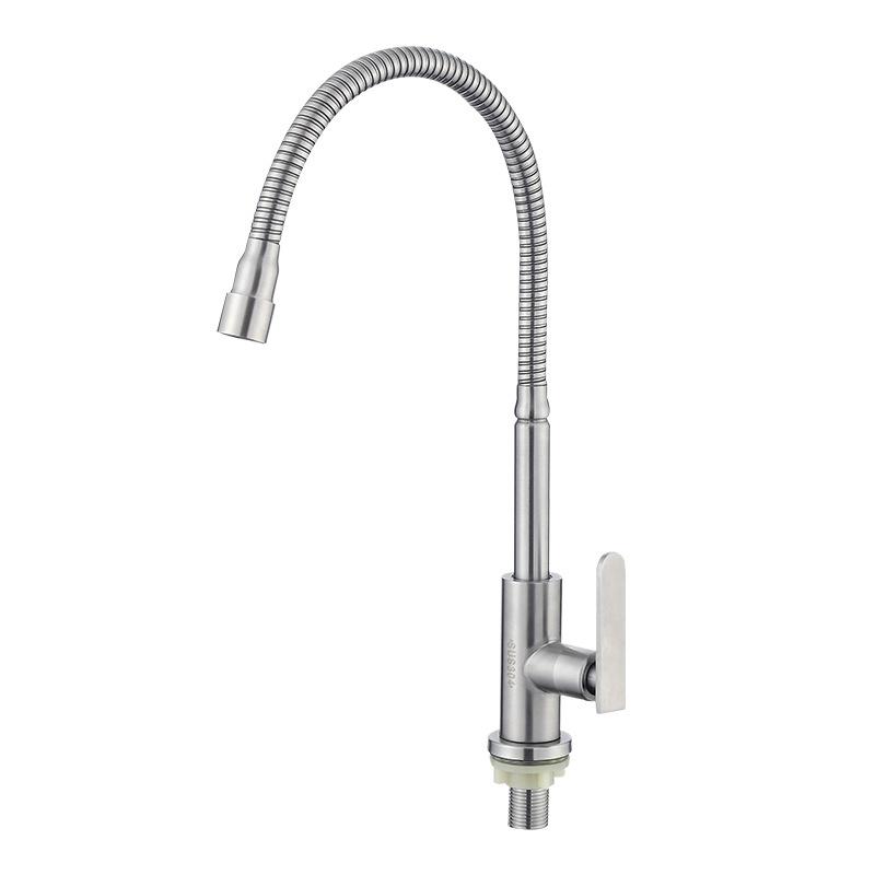 Body Single Cold Kitchen Faucet/tap Single Handle Cold Water Stainless Steel 304 Kitchen Faucet (as the picture,Stainless Steel)