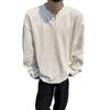 Men's American Trendy V-Neck Jacquard Sweatshirt: Loose Fit, Long-Sleeve, Casual High Street Style T-Shirt for Autumn.