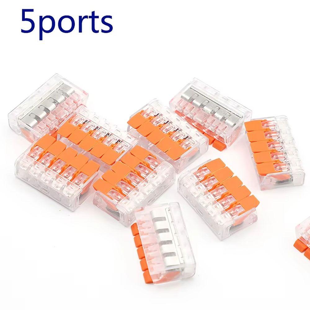 10Pcs 2/3/4/5 Pins Electrical Wire Connector AWG24-12 41 Series Quick Terminal Block Universal Push-in Wire Connector Terminals