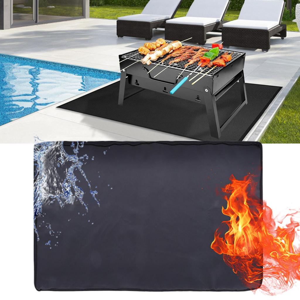 Fire Pit Mat BBQ Fireproof Heat-Proof Pad Heat-Resistant Non-slip Pad Blanket For Camping Grill Garden Campfire Outside