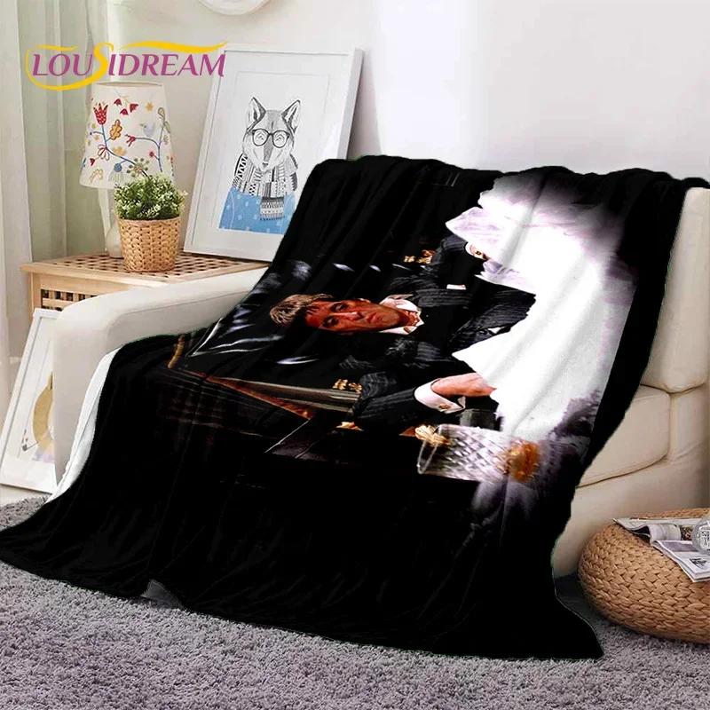 Scarface Tony 3D Printing Movie Soft Flannel Blanket for Beds Bedroom Sofa Picnic,Throw Blanket for Cover Outdoors Leisure Gift