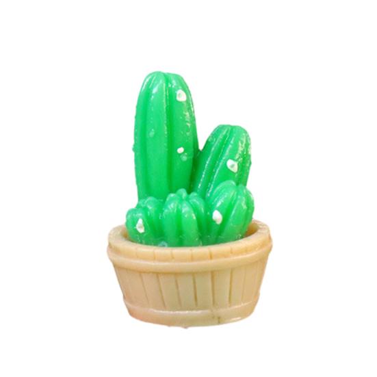 Mini Artificial Cactus Plants in Pot Miniature Potted Green Cactus Figurine for DIY Micro Landscape Fairy Garden Accessories Plant Pots Bonsai Crafts