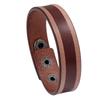Vintage Distressed Leather Bracelet Men Women Minimalist Plain Cuff Geometric Design Retro Brown Black Tan