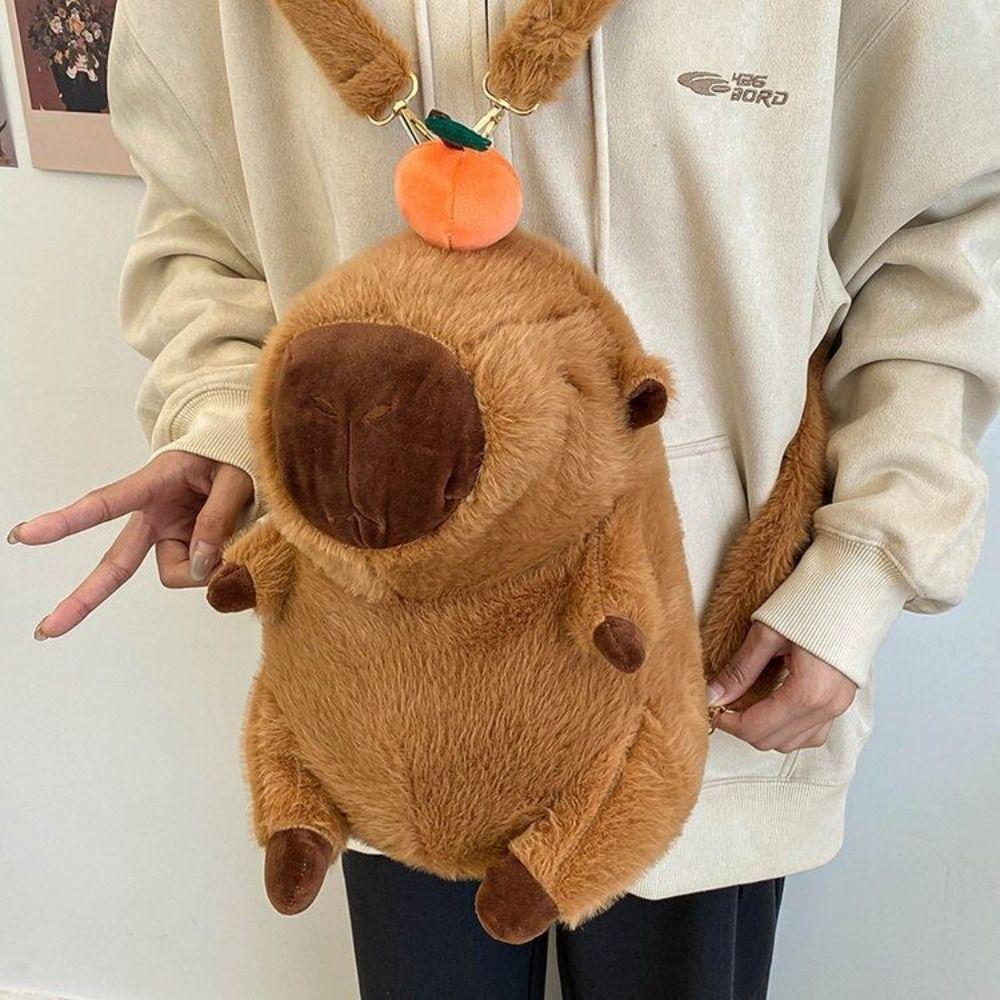 

Мультяшная плюшевая сумка через плечо с изображением капибары, пушистая мультяшная сумка через плечо, детские подарки на день рождения