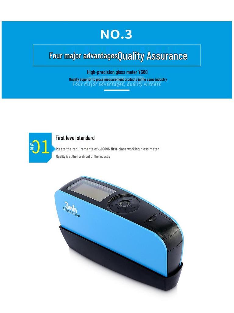 3nh YG60 Gloss Meter for Measuring Gloss on Furniture, Home Decor, Marble, and Tile Surfaces.