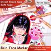 12pcs Brush Acrylic Marker Pens Set Skin Tone & Macaron Colors Direct Liquid Soft Head for Illustration Drawing Painting