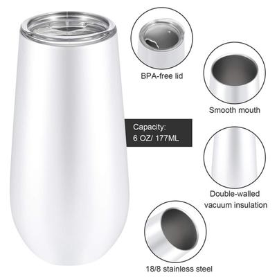 1Pc 6oz Double-Wall Stainless Steel Vacuum Insulated Cup Coffee Tea Mug Tumbler