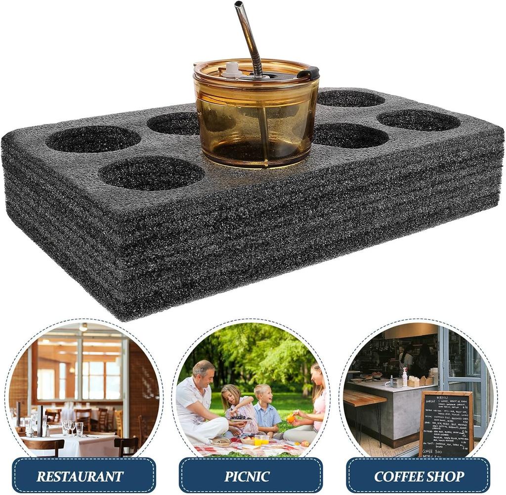 Cup Holder Thicken Foam Drink Tray Takeout Coffee Trays Disposable Beverage Delivery Holders Out Take Packing Go Carry Drinks