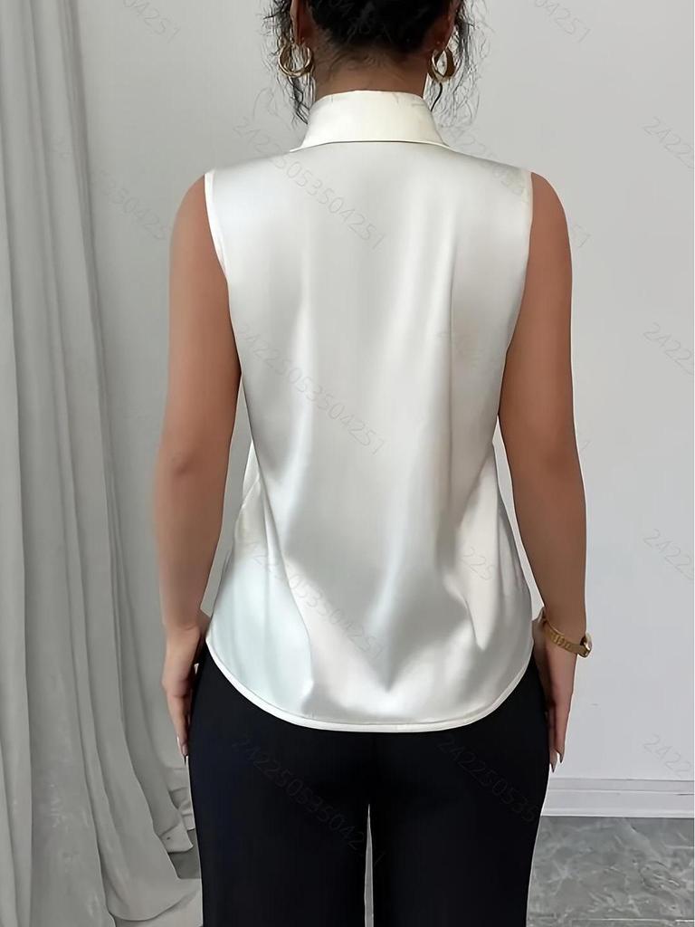 2026 Spring/Summer Exclusive Women's Solid Color Sleeveless Shirt