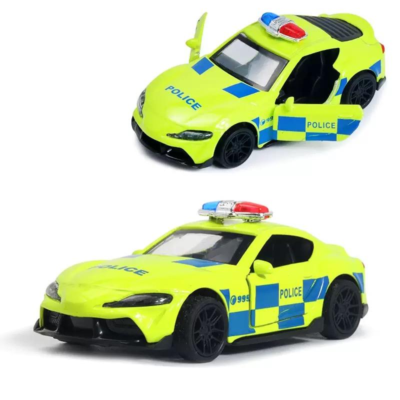 1:43 High-end Police Car Alloy Car Model Children's Car Toy Can Open the Door Pull Back Ornaments Collection Mini Car