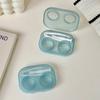 1pc Ins Contact Lens Box Portable Transparent Minimally Integrated Companion Box Girls Travel Contact Lens Case with Tweezers