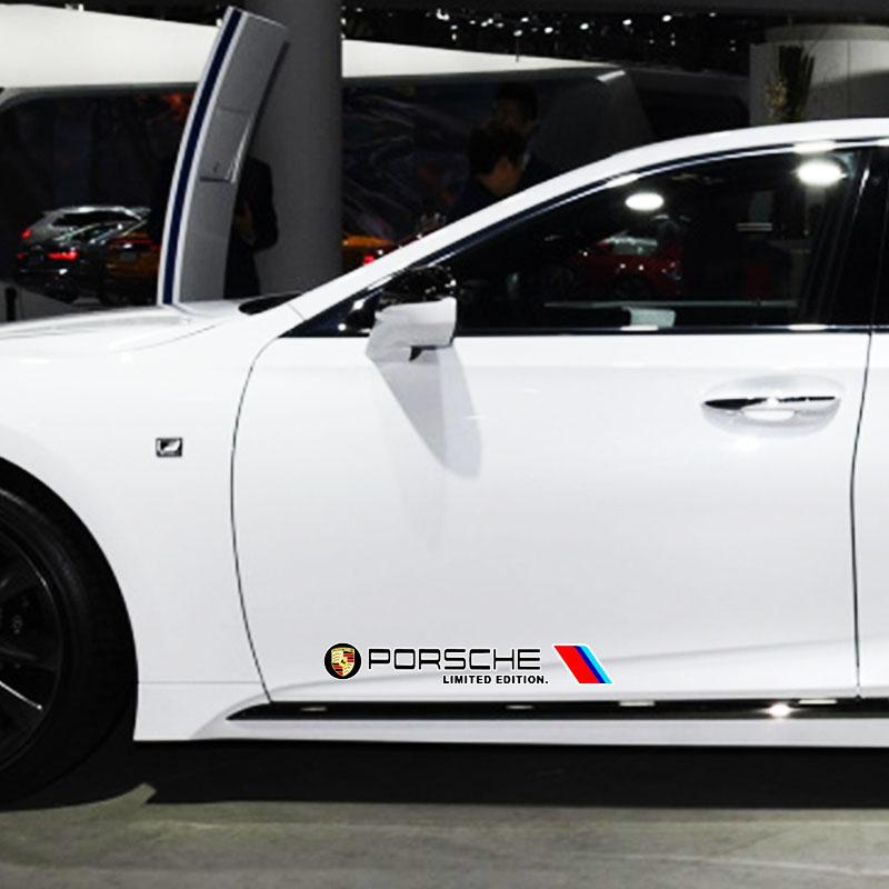 2pcs Auto Side Body Sports Sticker Decals Car 3D Stickers Car Accessories  For Porsche 911 918Spyder 928 944 968 Boxster Cayenne Macan Panamera