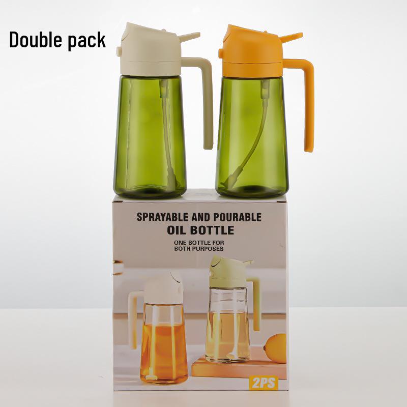 Dual-Use Automatic Oil Dispenser: Leak-Proof Glass Bottle for Spraying and Pouring, Large Capacity