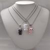 Cute Resin Flocked 3D Cat Necklace,Cartoon Animal Pendant,Cat Jewelry,Holiday Party Gift,Cat Lover Gift