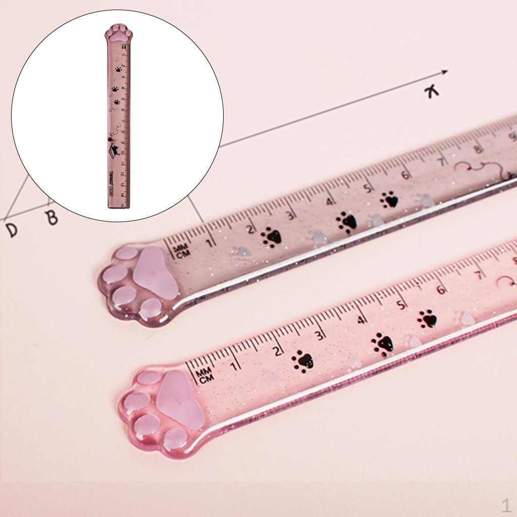 

15 см Студенческая линейка в форме кошки Лапка Рисование Измерительная Прозрачная для Канцтоваров серый