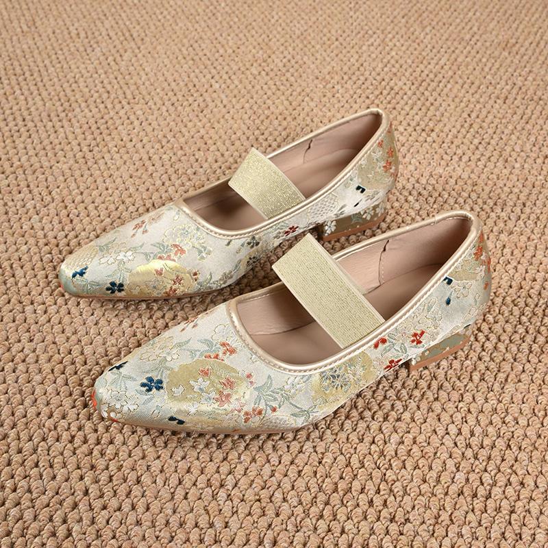 Fashion National Style Embroidered Mary Jane Shoes Women's 2025 Spring New Soft-soled Chinese Flat Single Shoes
