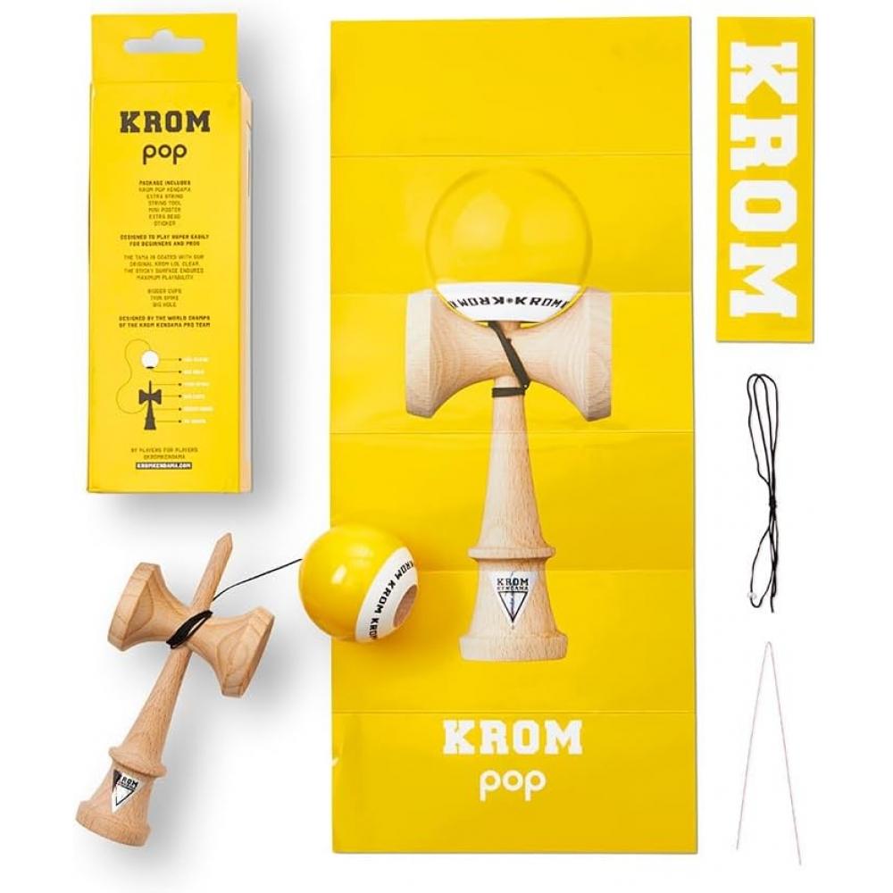Wisee Kendama Krom Pop Chrome Pop Lol Sticky Clear  Yellow  Yellow
