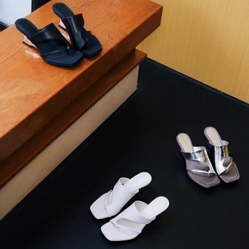Women's Fashion Slippers Summer New Square Head Cover Toe Soft Sole Anti-slip Wear Abnormal-shaped Heel Sandals