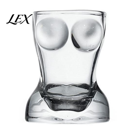 Occhiali a forma di torso umano in vetro senza piombo per feste, Mini bicchiere da liquore a forma di torso umano divertente, Bicchiere da bar creativo e resistente, Regalo unico per feste di adulti
