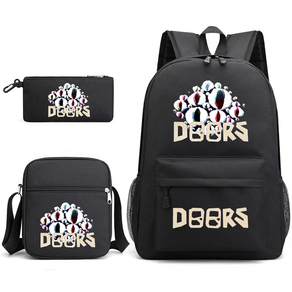 X Three-piece Schoolbag Printed Breathable Practical Backpack Large Capacity Oxford Bag