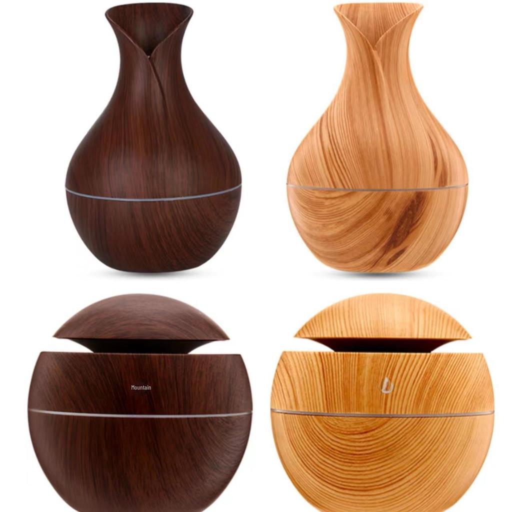 Creative USB Fog & Wood Grain Aromatherapy Humidifier with Custom Logo Option