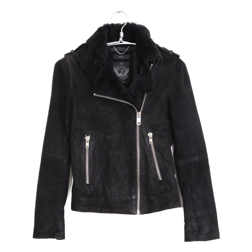 Diesel Domestic Genuine Goatskin Riders Jacket Jacket XXS blackUsed