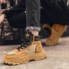 Spring Fashion Men Motorcycle Boot Comfort Breathable Yellow Men's Boots Platform Work Boots Man Ankle Boots Botas Para Hombre