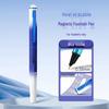 Refillable Ergonomic Fountain Pen for Students - Transparent Colored Plastic Design