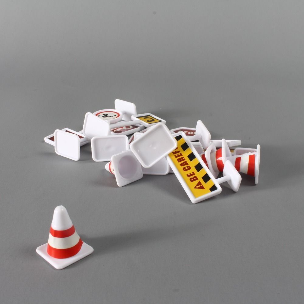 15Pcs/Set Road Block Mini Traffic Signs Model Toy City Traffic  Model Toy   Boys Girls Gifts