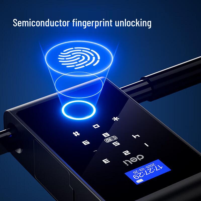 Deli Smart No-Drill Glass Door Fingerprint Lock CN Plug (adapter Included)