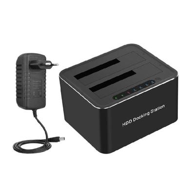 Fast Speed Double Bay Hard Drive Dock Station USB3.0 5Gbps for 3.5 or 2.5inch Hard Disks with Cloning Function