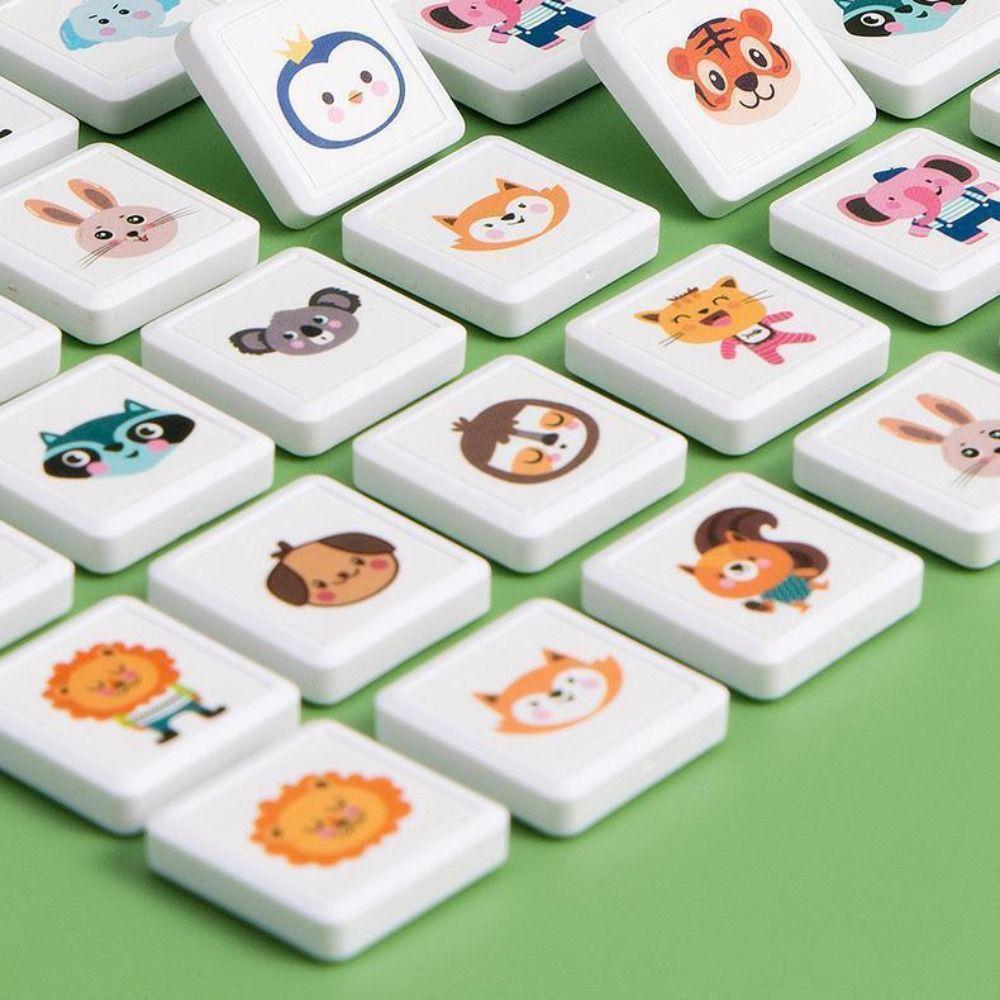 Education Matched Images Animal Toys Puzzle Toy Animal Chess Board Games  Children Girls Boys