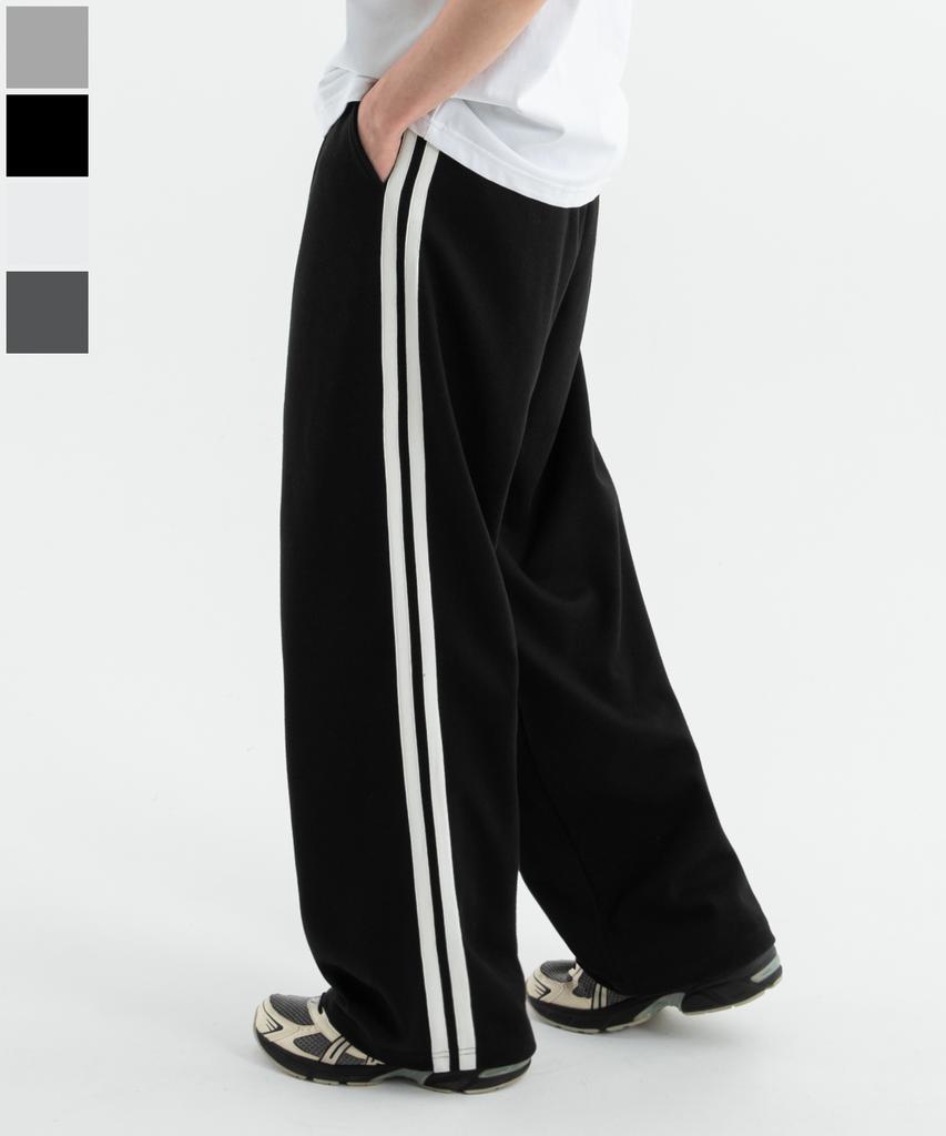BRENSON Line Track One-Pleat Wide Sweatpants ( 4 Colors )