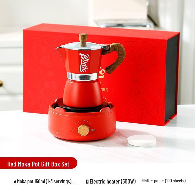 Bincoo Moka Pot Gift Set: Customizable Coffee Pot for Home & Festivals – Italian Espresso & Hand Drip