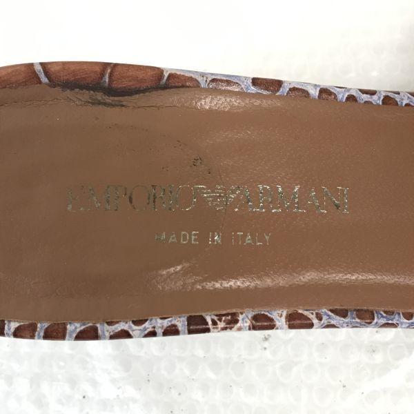 Emporio Armani Italy Ankle Strap Sandals Women’s 37 23.5 Brown
